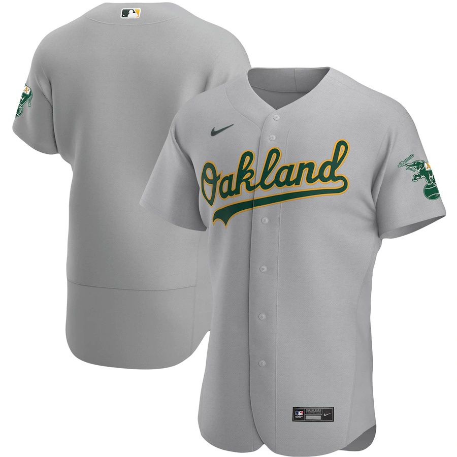 Mens Oakland Athletics Nike Gray Road Authentic Team MLB Jerseys->oakland athletics->MLB Jersey
